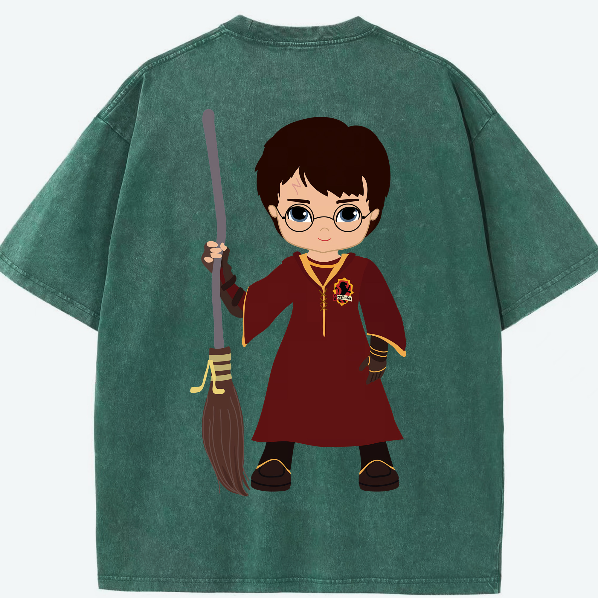 （画像用） Harry Potter ハリー・ポッターシリーズ 綿100% ヴィンテージ風 半袖Tシャツ（背面プリント）